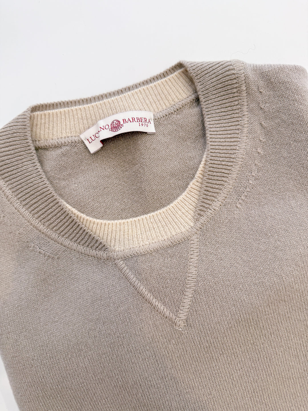Luciano Barbera Contrast Collar Sweater In Beige