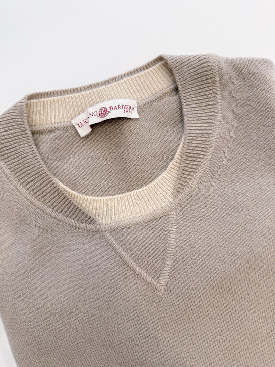Luciano Barbera Contrast Collar Sweater In Beige