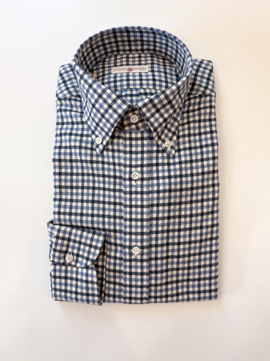 Luciano Barbera Blue Check Flannel Shirt