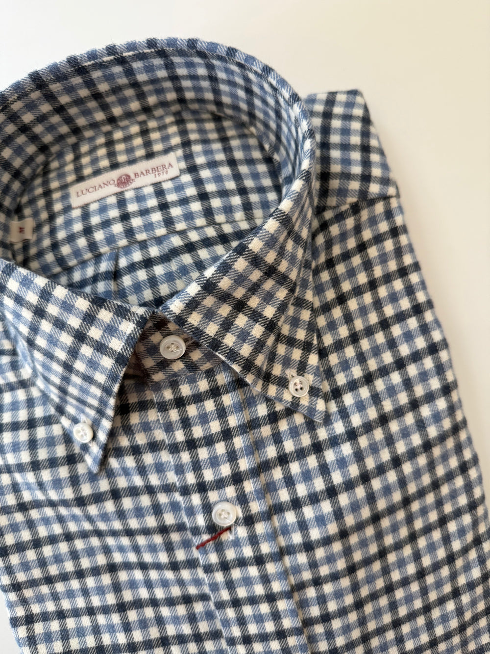 Luciano Barbera Blue Check Flannel Shirt