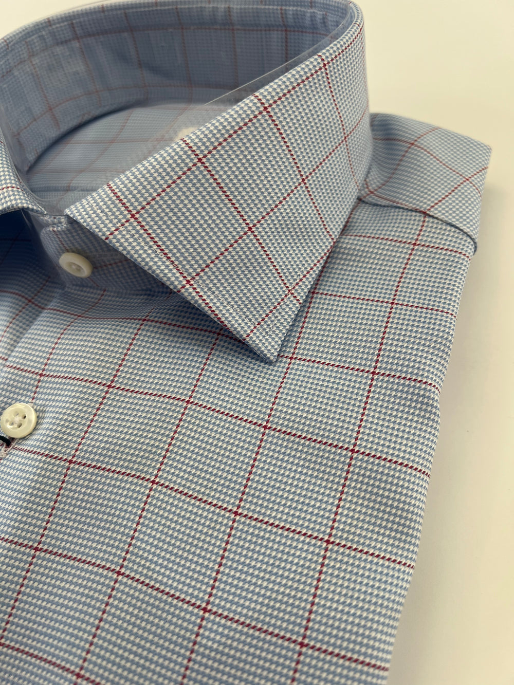 Stenströms Blue With Red Check Shirt