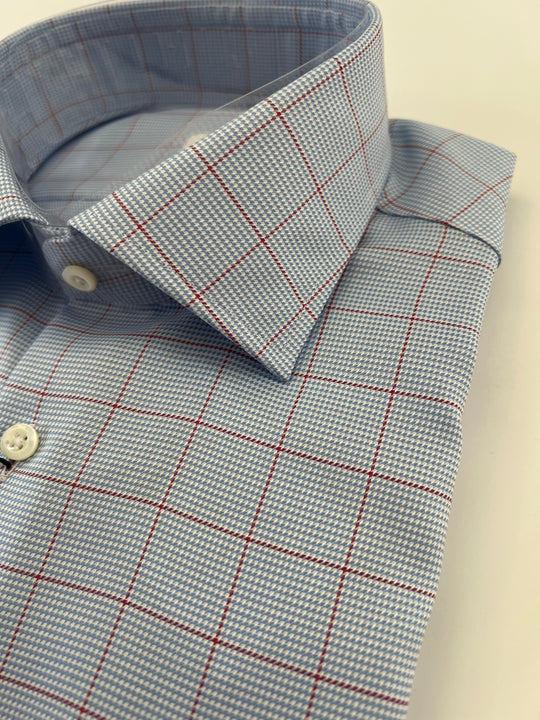 Stenströms Blue With Red Check Shirt