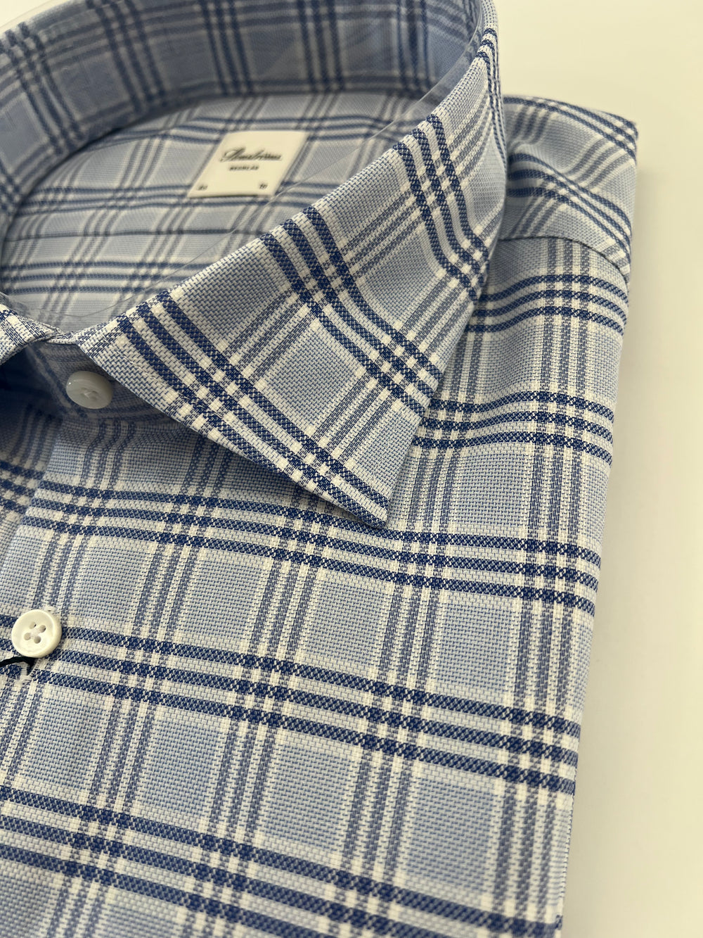 Stenströms Dark Blue Plaid Shirt