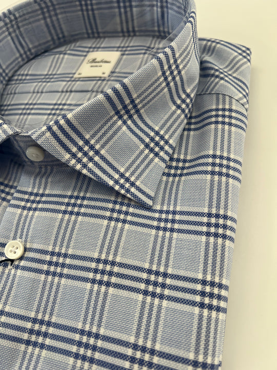 Stenströms Dark Blue Plaid Shirt