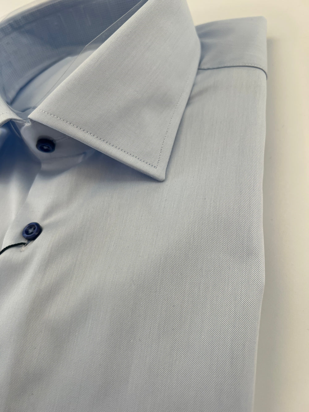 Stenströms Blue With Check Contrast Shirt