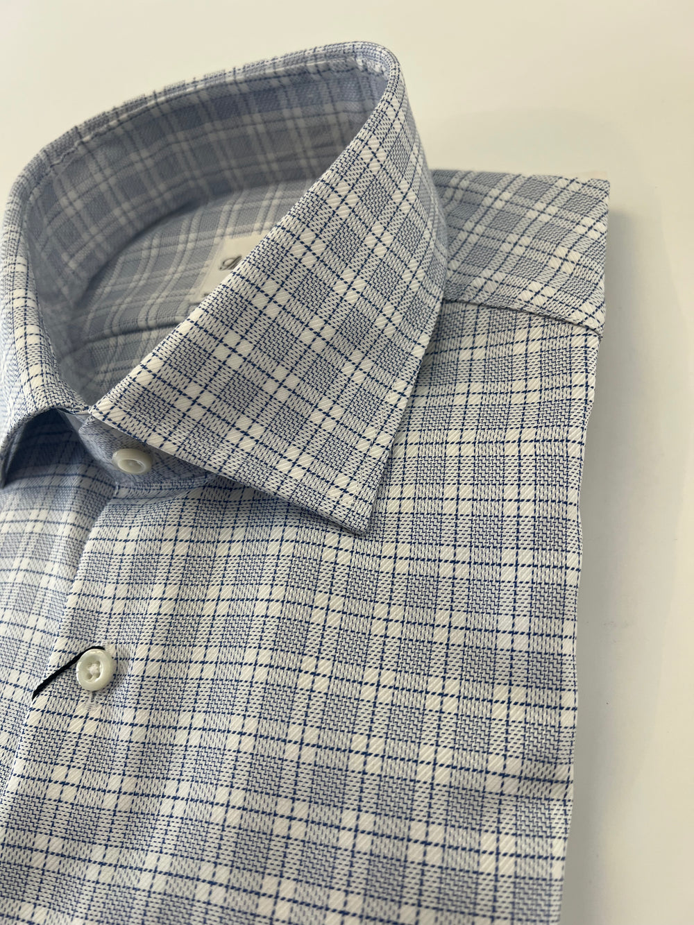 Stenströms Navy Check Shirt