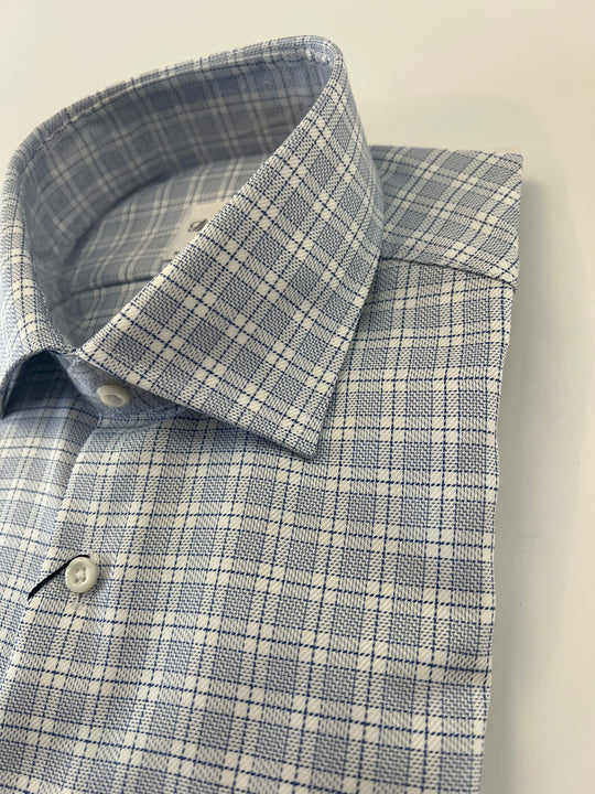 Stenströms Navy Check Shirt
