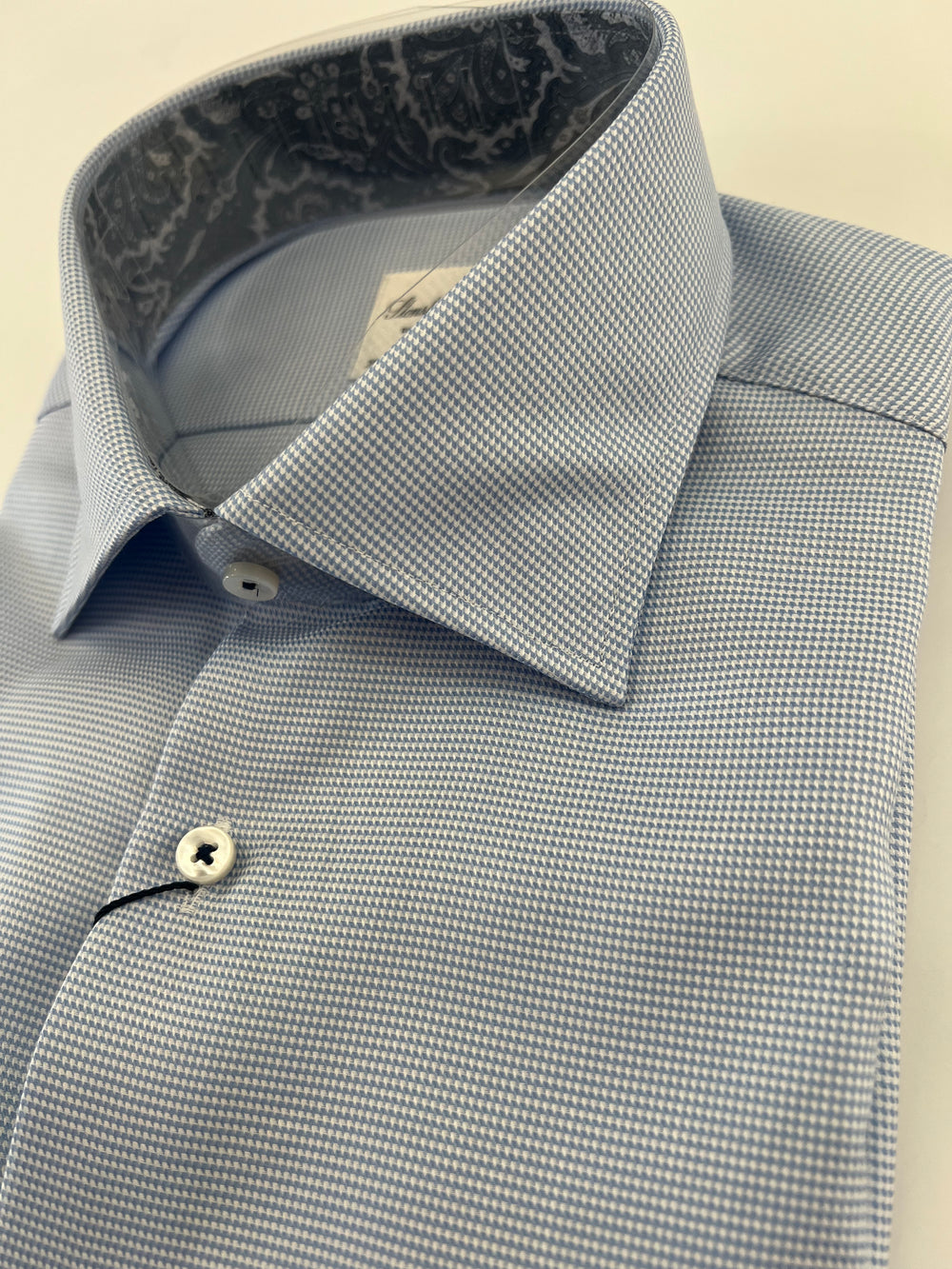 Stenströms Light Blue Paisley Contrast Shirt