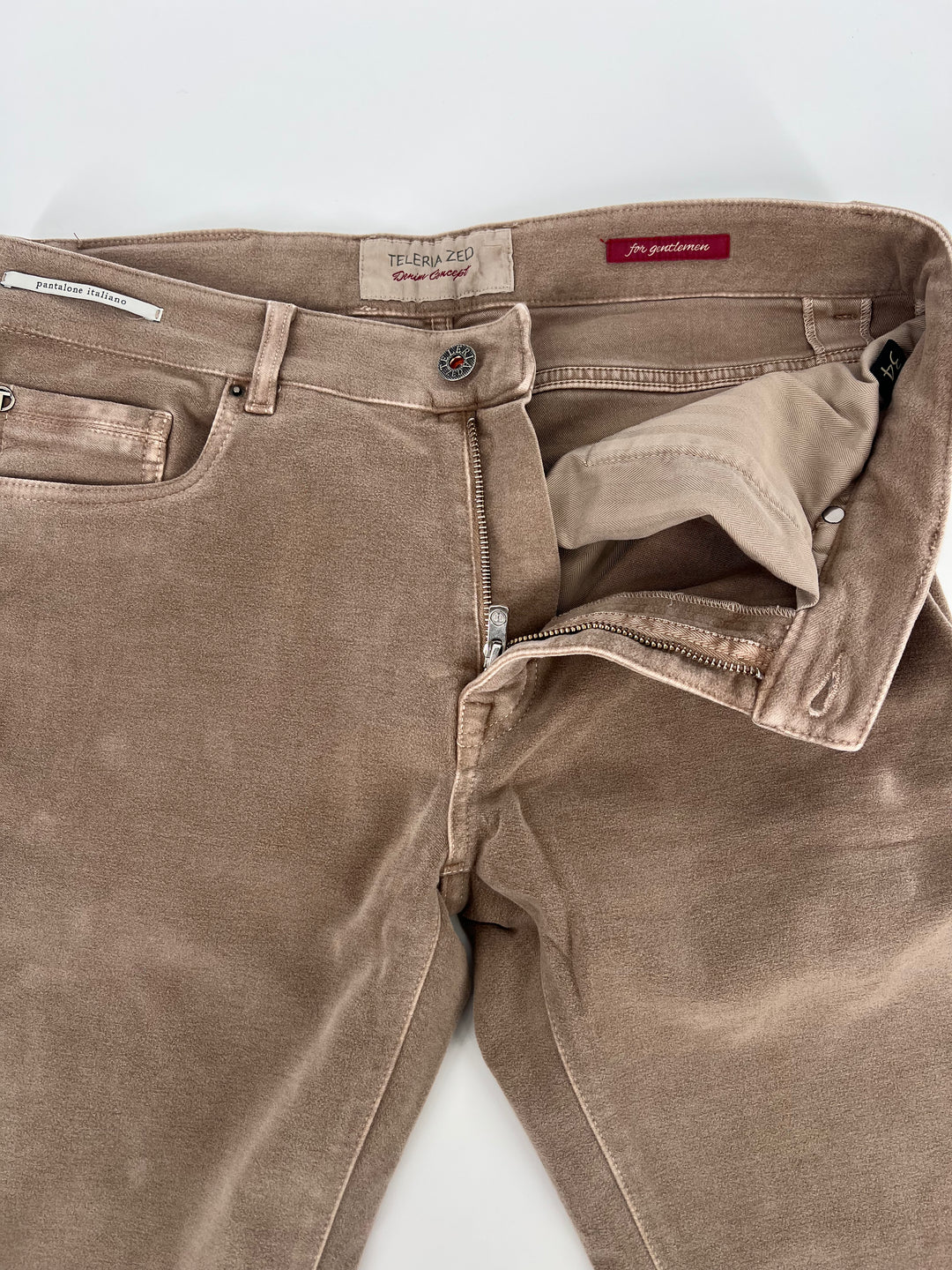 Teleria Zed Cobra Moleskin Five Pocket In Beige