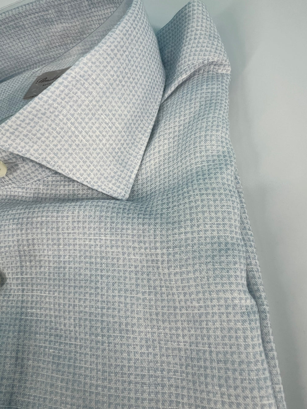 Stenströms Light Blue Check Linen Shirt