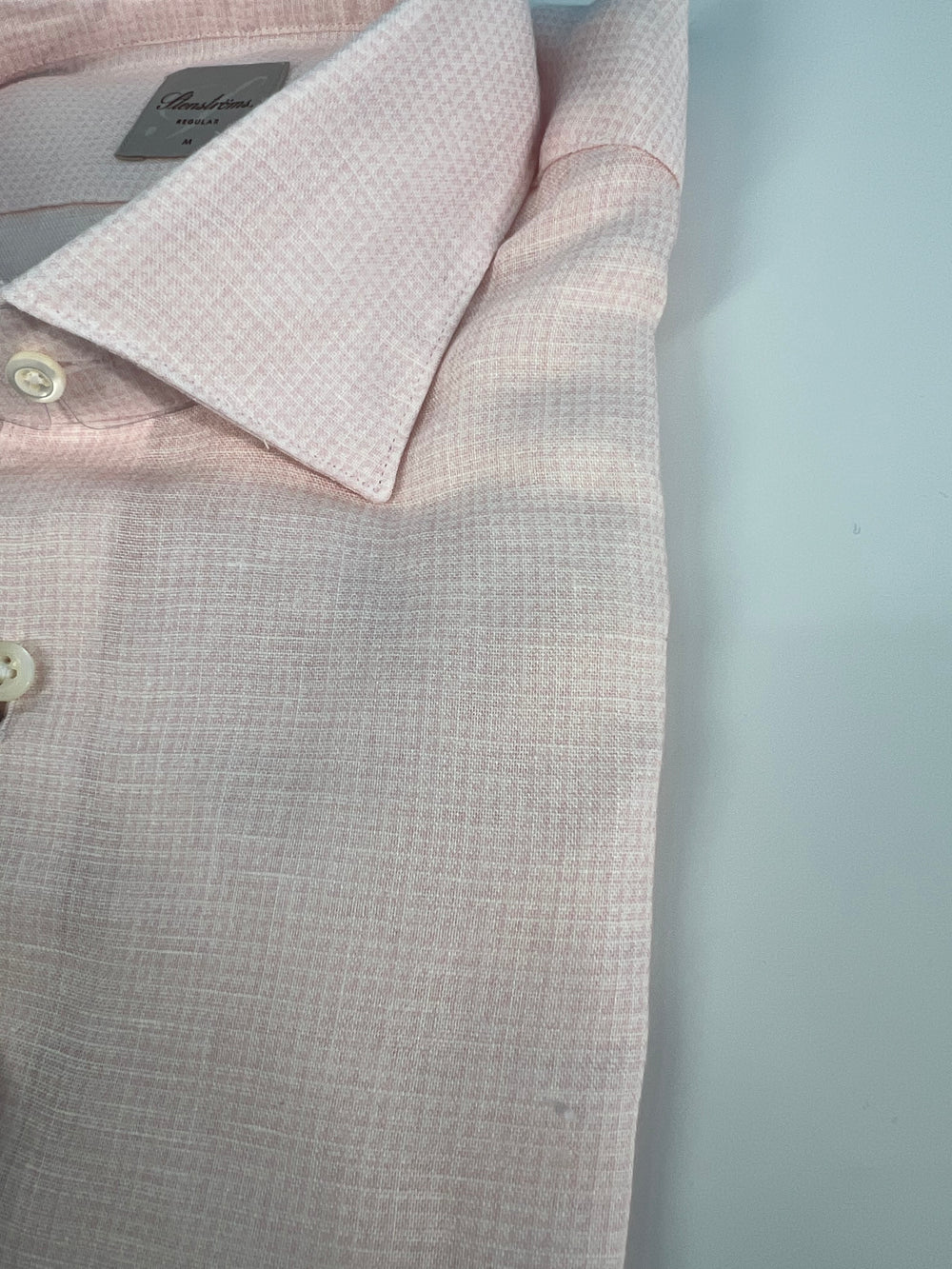 Stenströms Light Pink Check Linen Shirt