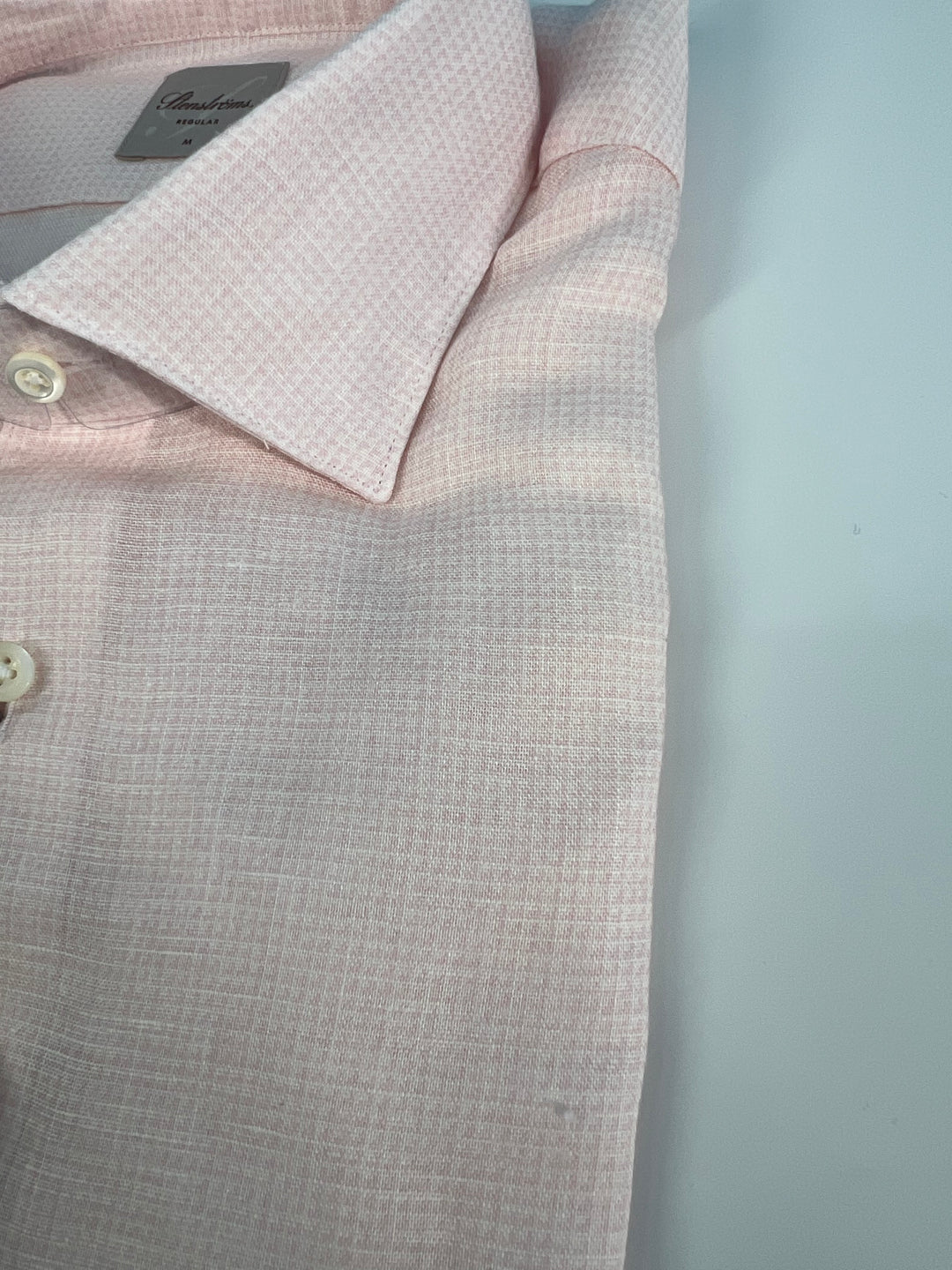Stenströms Light Pink Check Linen Shirt