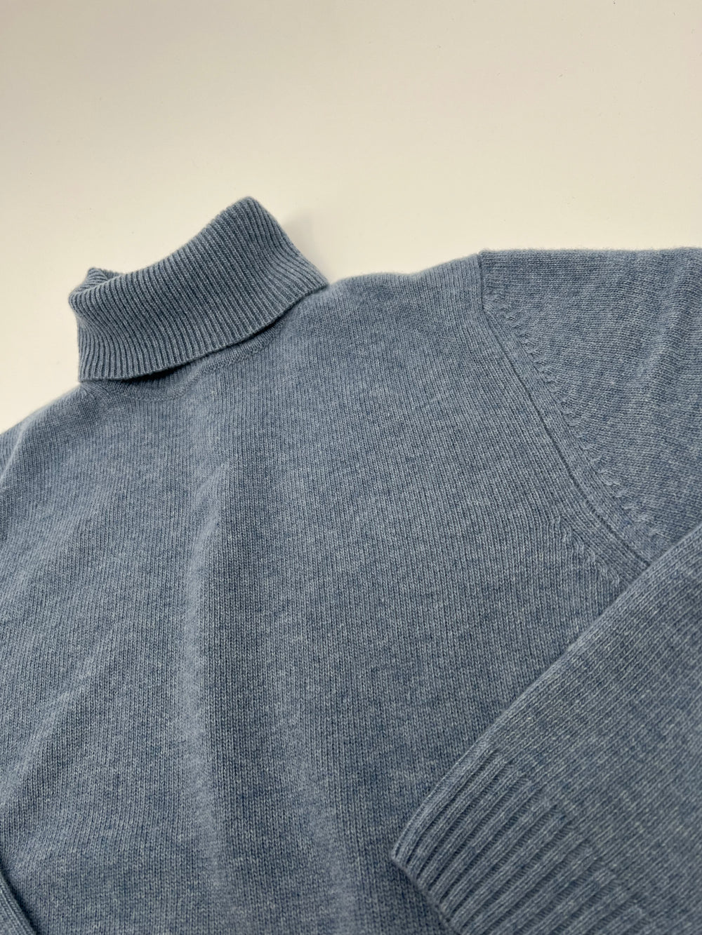 Stenströms Light Blue Merino Wool Roll Neck Sweater