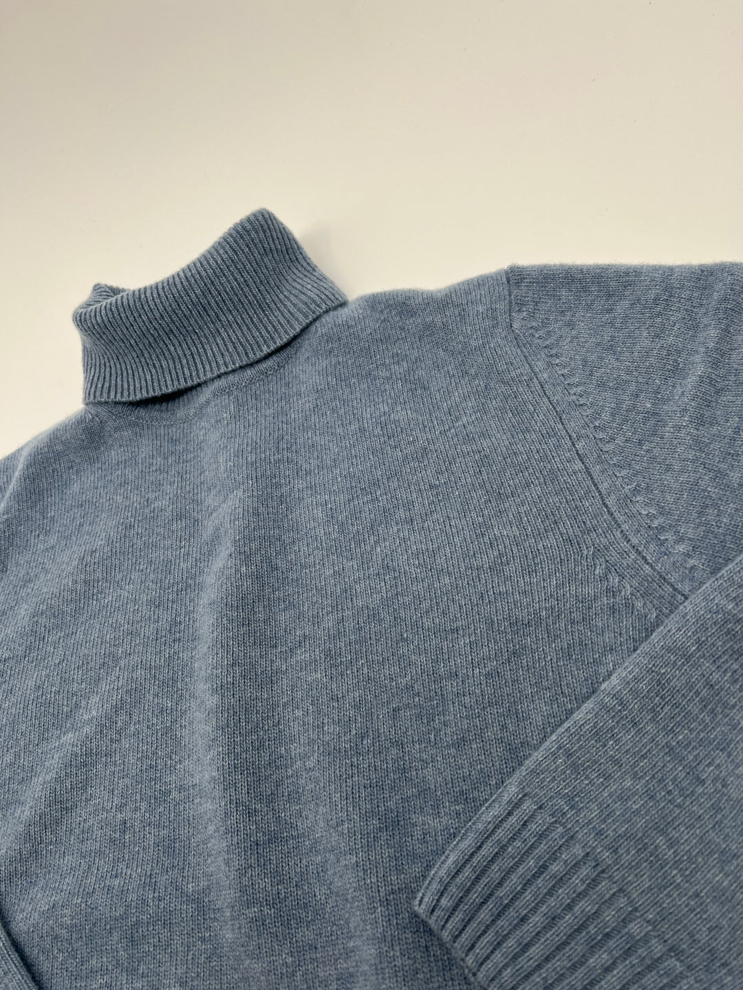 Stenströms Light Blue Merino Wool Roll Neck Sweater