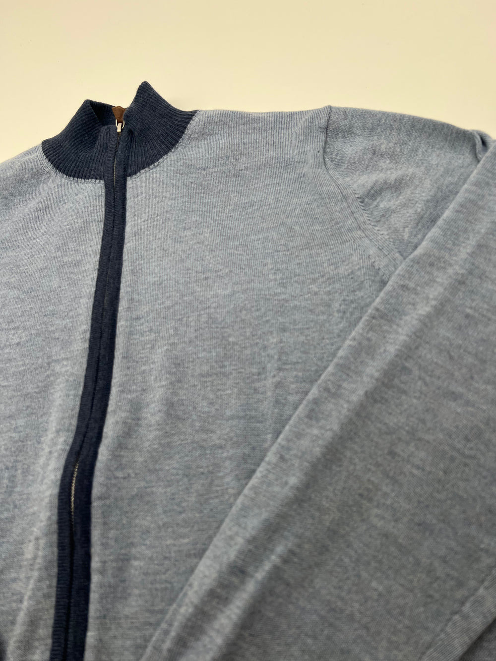 Stenströms Blue Contrast Zip Cardigan