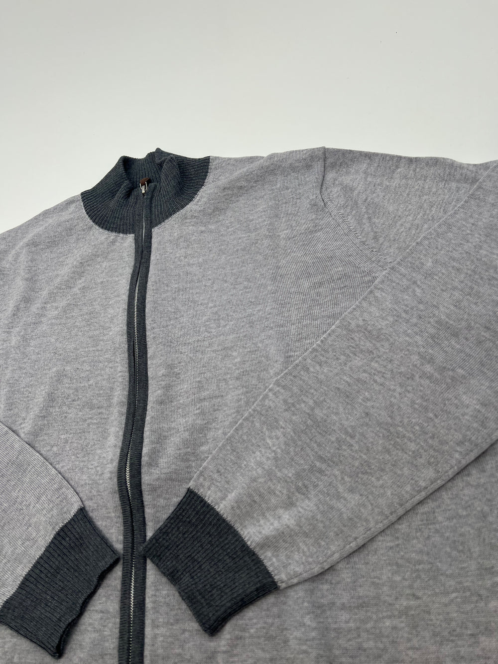 Stenströms Grey Contrast Zip Cardigan