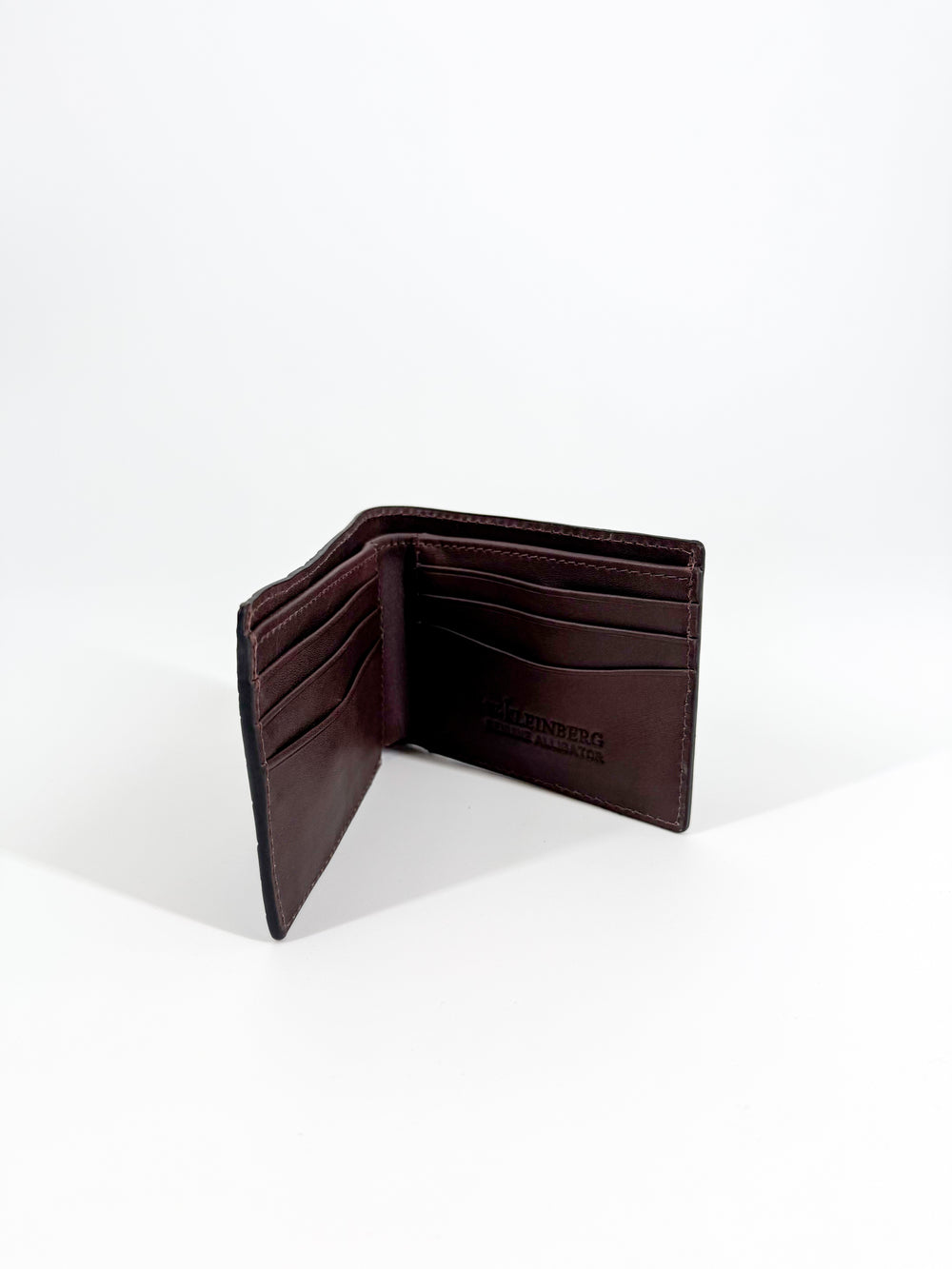 W. Kleinberg Glazed Alligator Bifold Wallet In Black