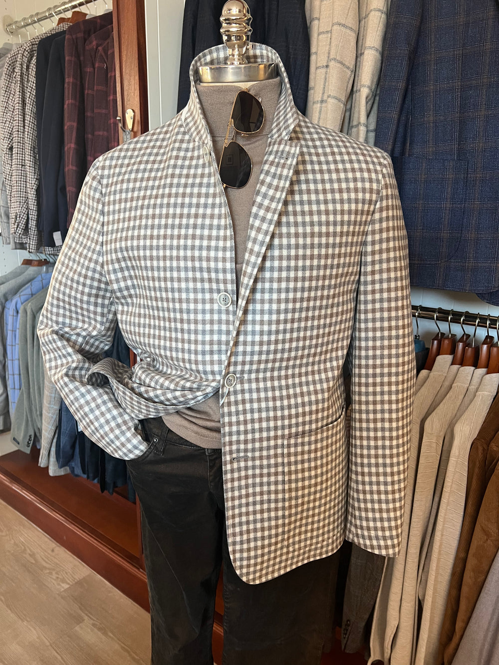 Grey & Brown Check City Jacket
