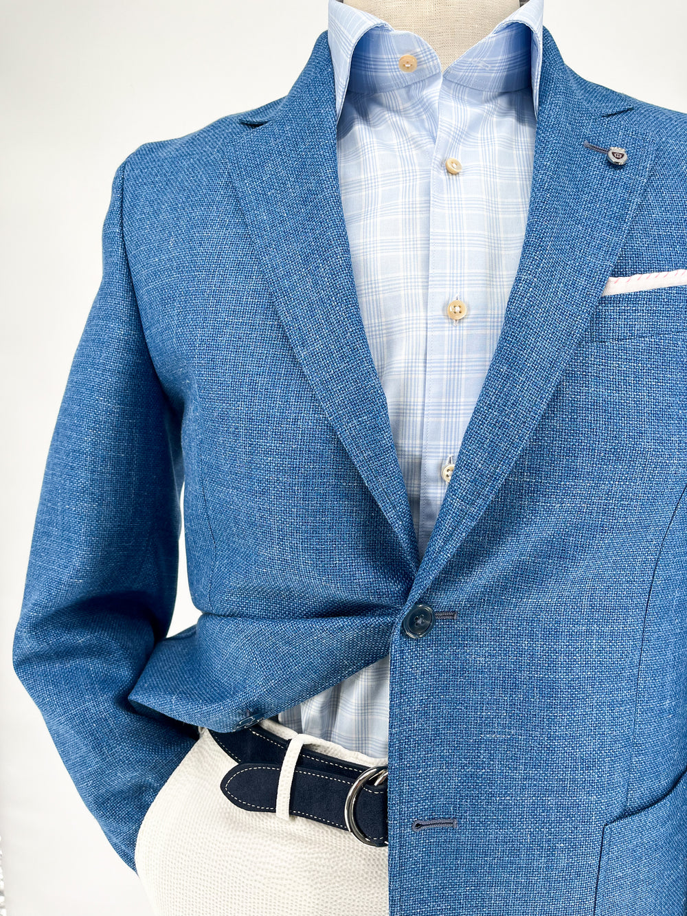Ravazzolo Textured Blue Soft Jacket