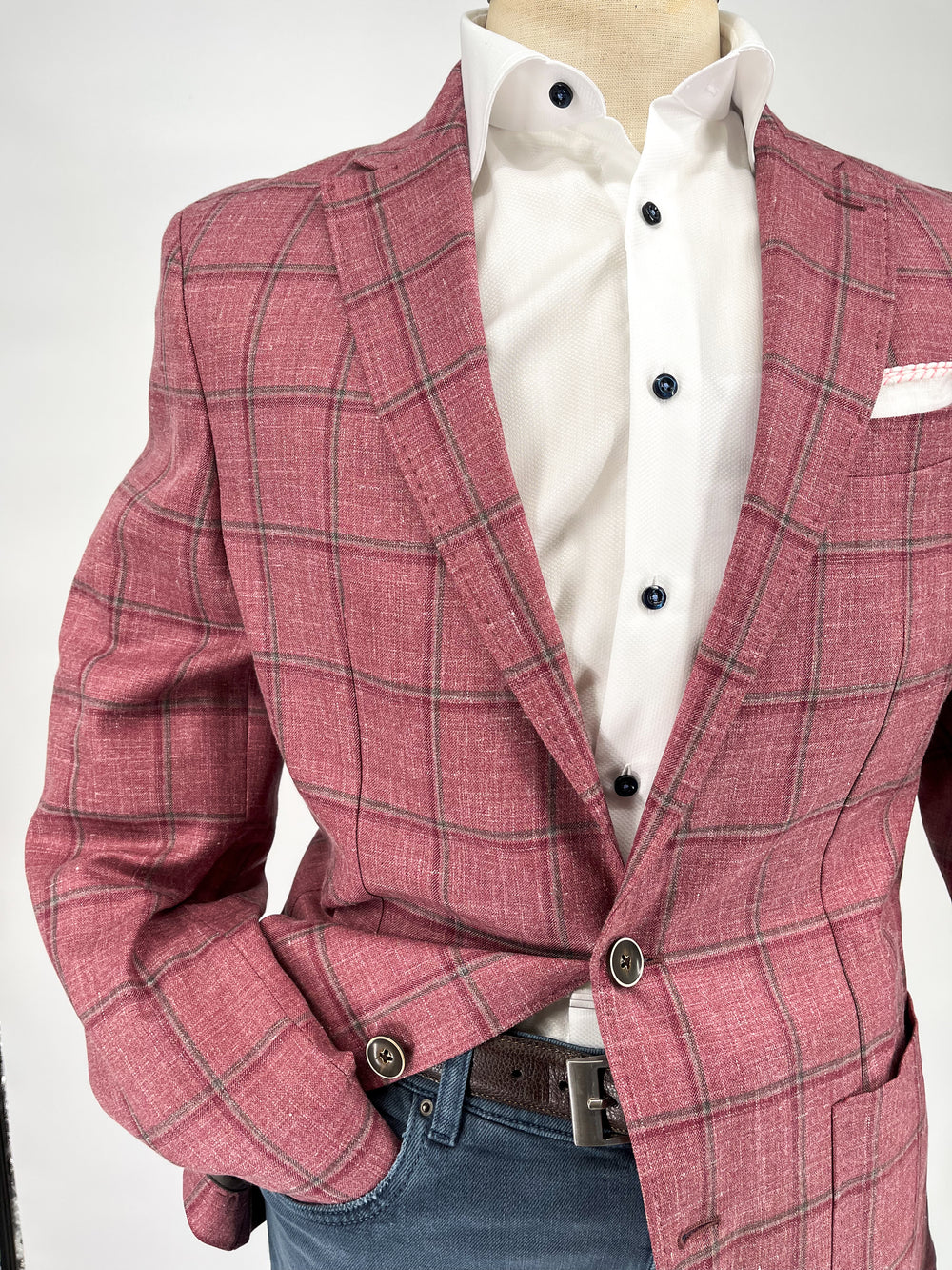 Johnnie-O Bartlett Top Shelf Wool Cotton Sport Coat In Malibu Red