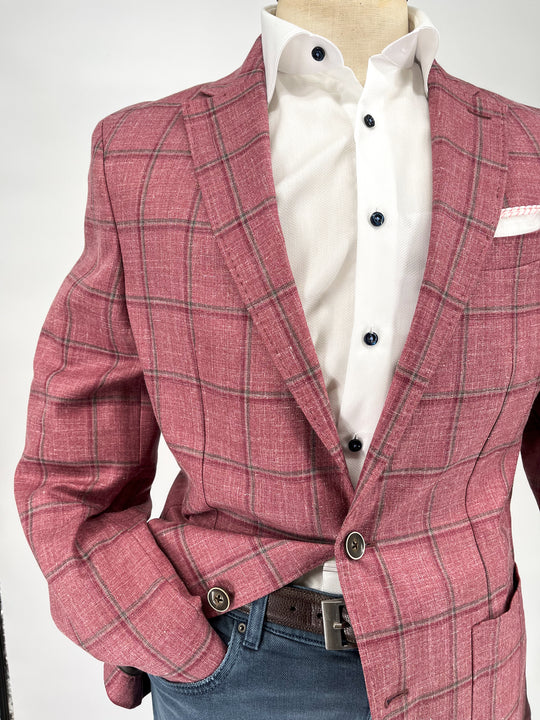 Johnnie-O Bartlett Top Shelf Wool Cotton Sport Coat In Malibu Red