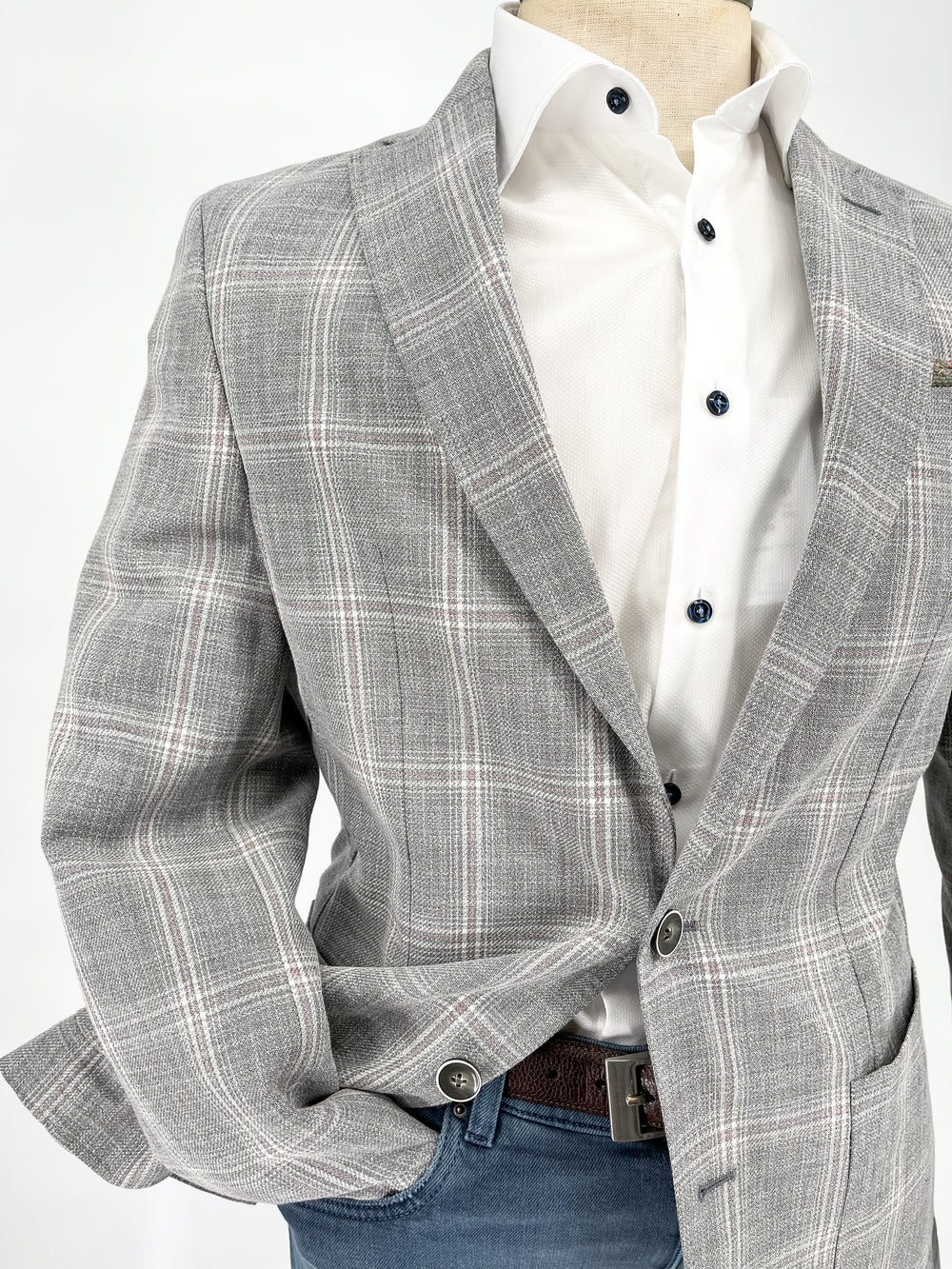 Johnnie-O Simone Top Shelf Wool Cotton Sport Coat In Light Gray