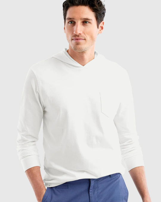 Johnnie-O Edison T-Shirt Hoodie In White