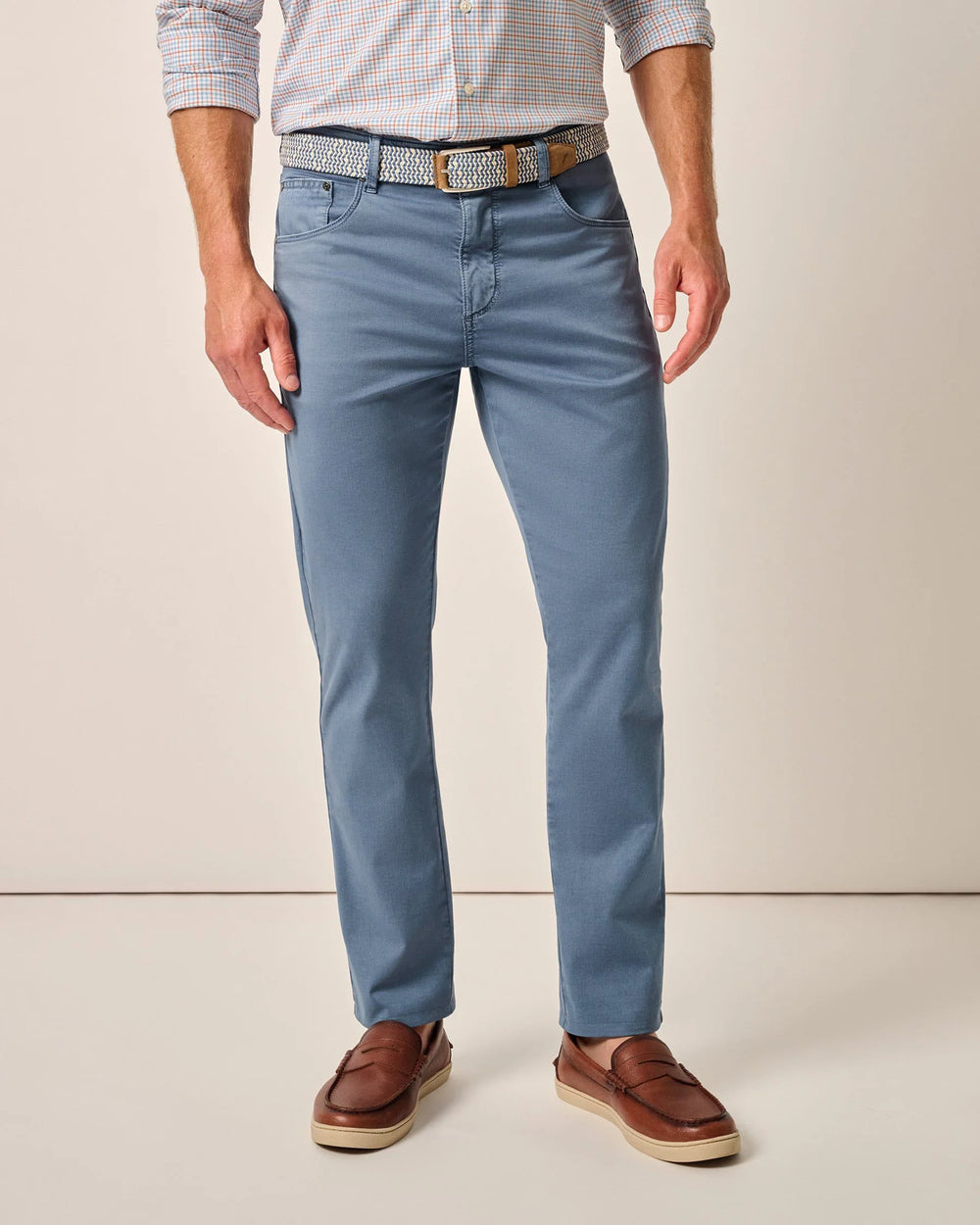 Johnnie-O Carmel Sateen 5-Pocket Pants In Blue Horizon