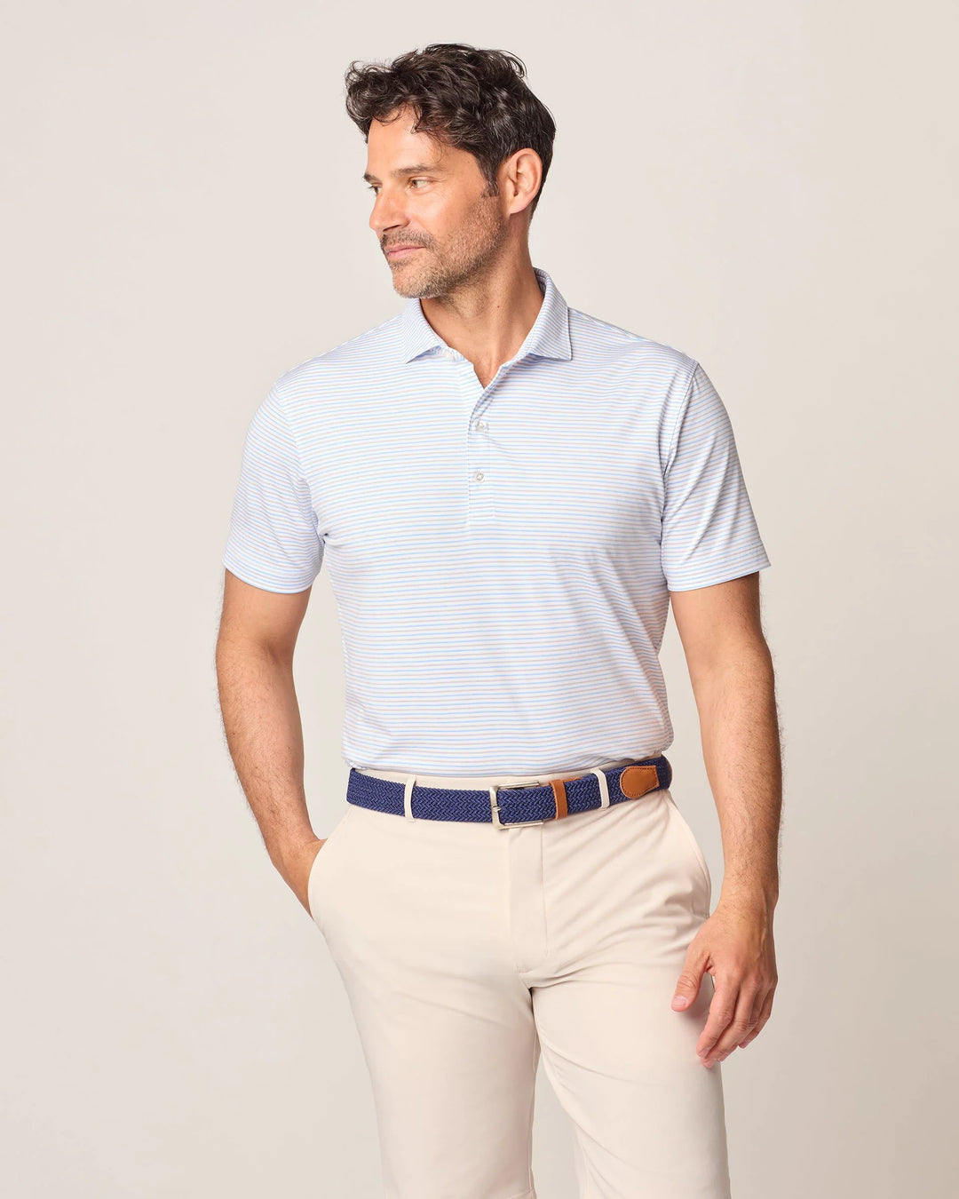Johnnie-O Vik Performance Jersey Polo In Seal