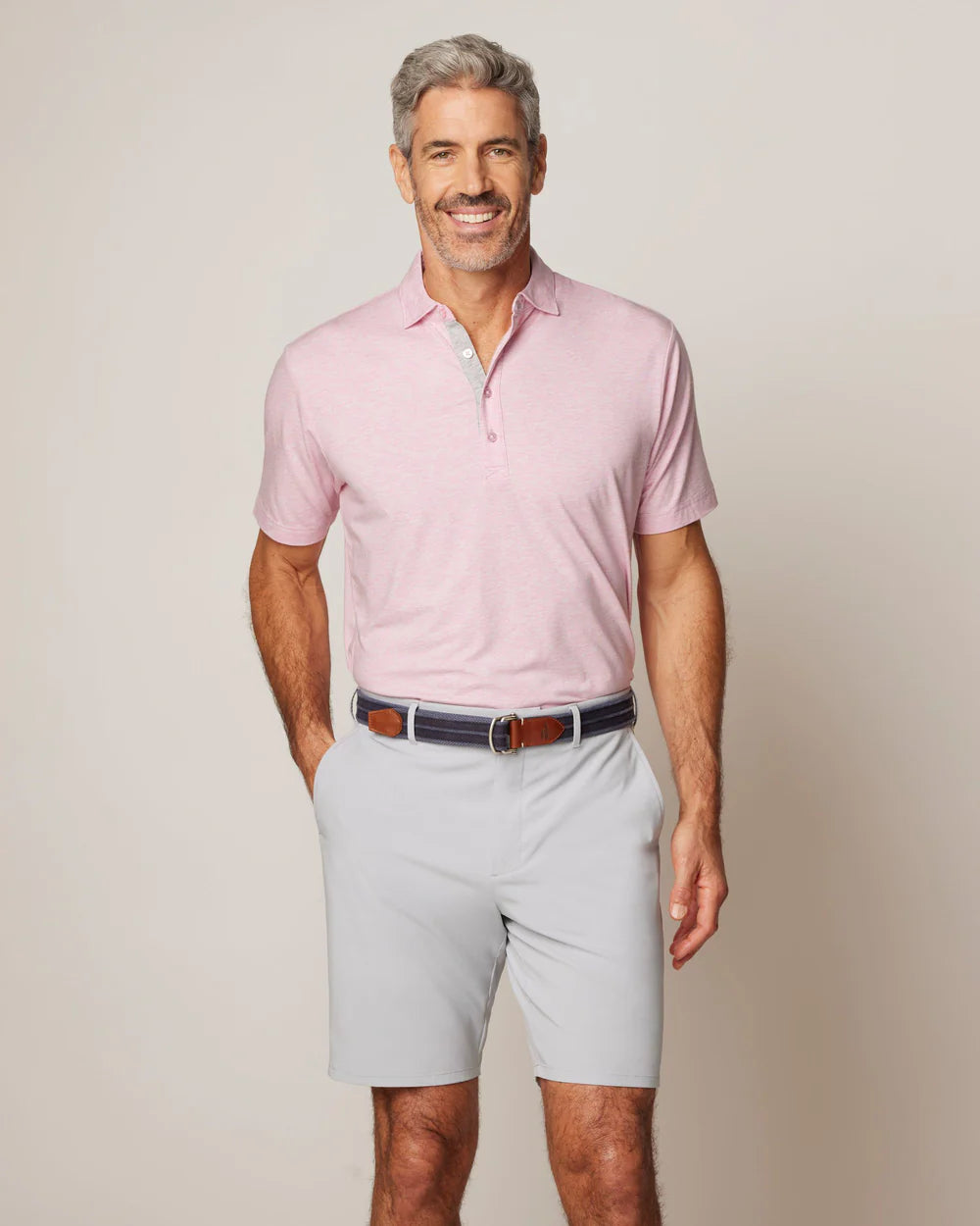 Johnnie-O Linxter Cotton Blend Performance Polo In Bahama Mama