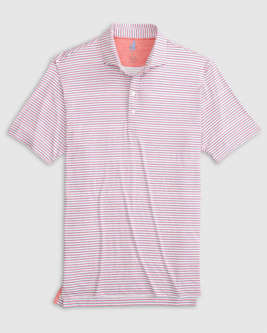 Johnnie-O Warwick Striped Featherweight Performance Polo In Sun Kissed