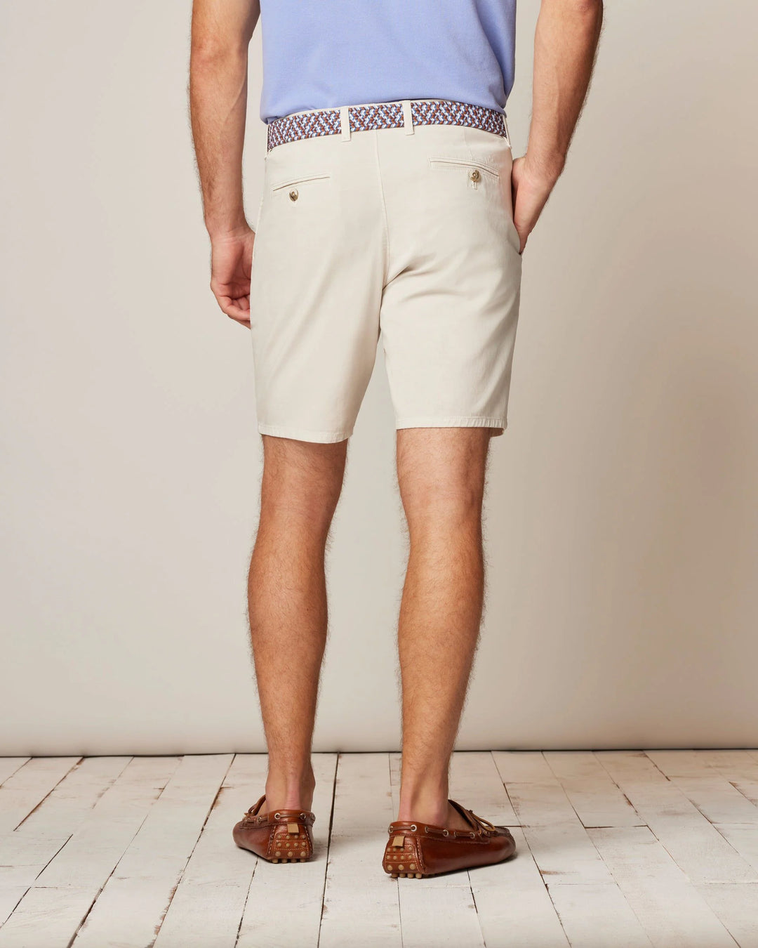 Johnnie-O Nassau Cotton Blend Shorts In Stone