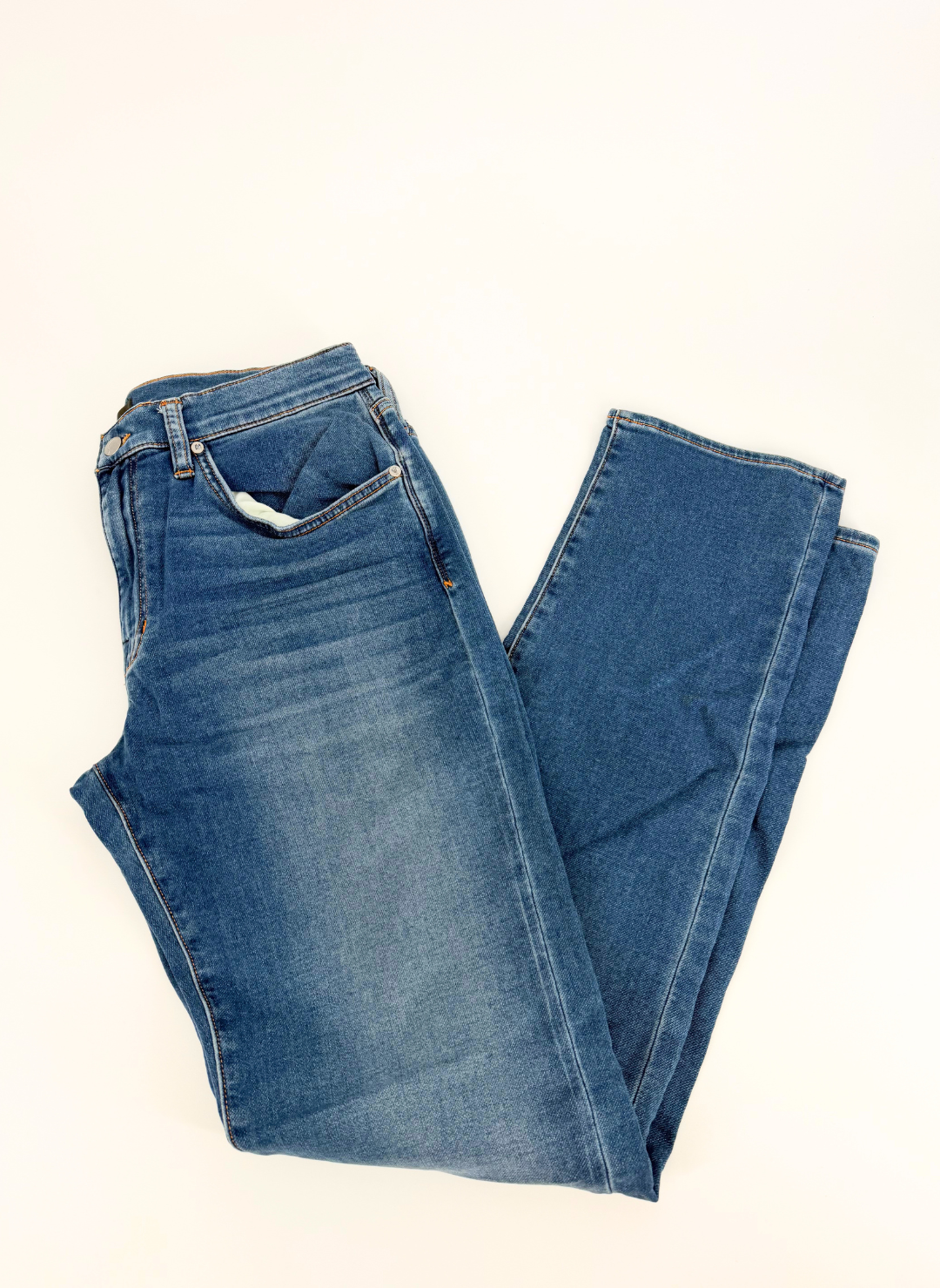Denim 5-Pocket Pant in Mid Wash