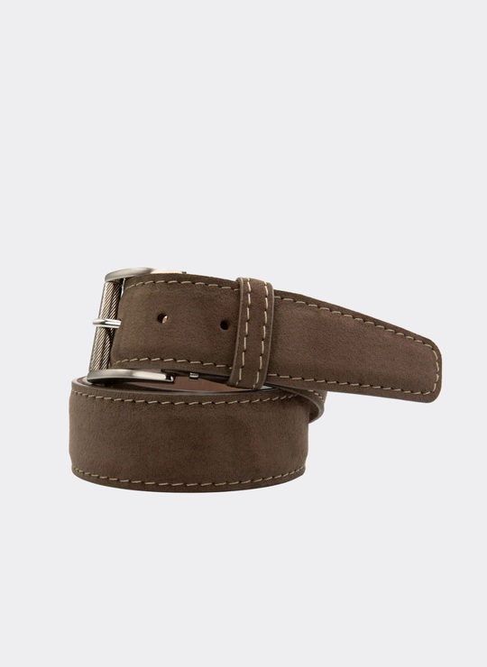 L.E.N. Alcantara - Coffee w/ Beige Stitch