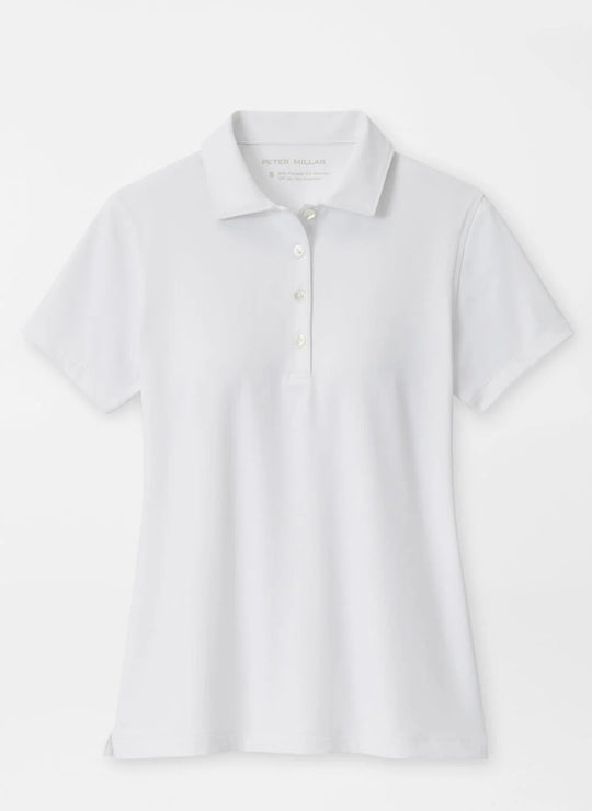 Lonesome Valley Peter Millar Women's Short-Sleeve Button Polo in White