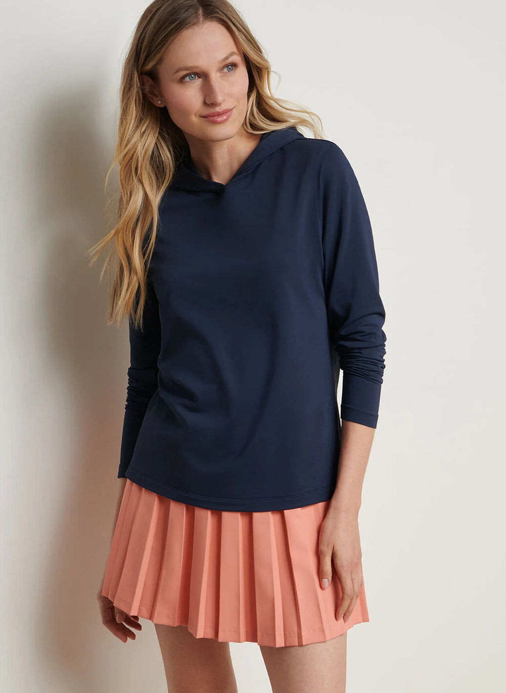 Lonesome Valley Peter Millar Women's Pine Performance Hoodie in Navy