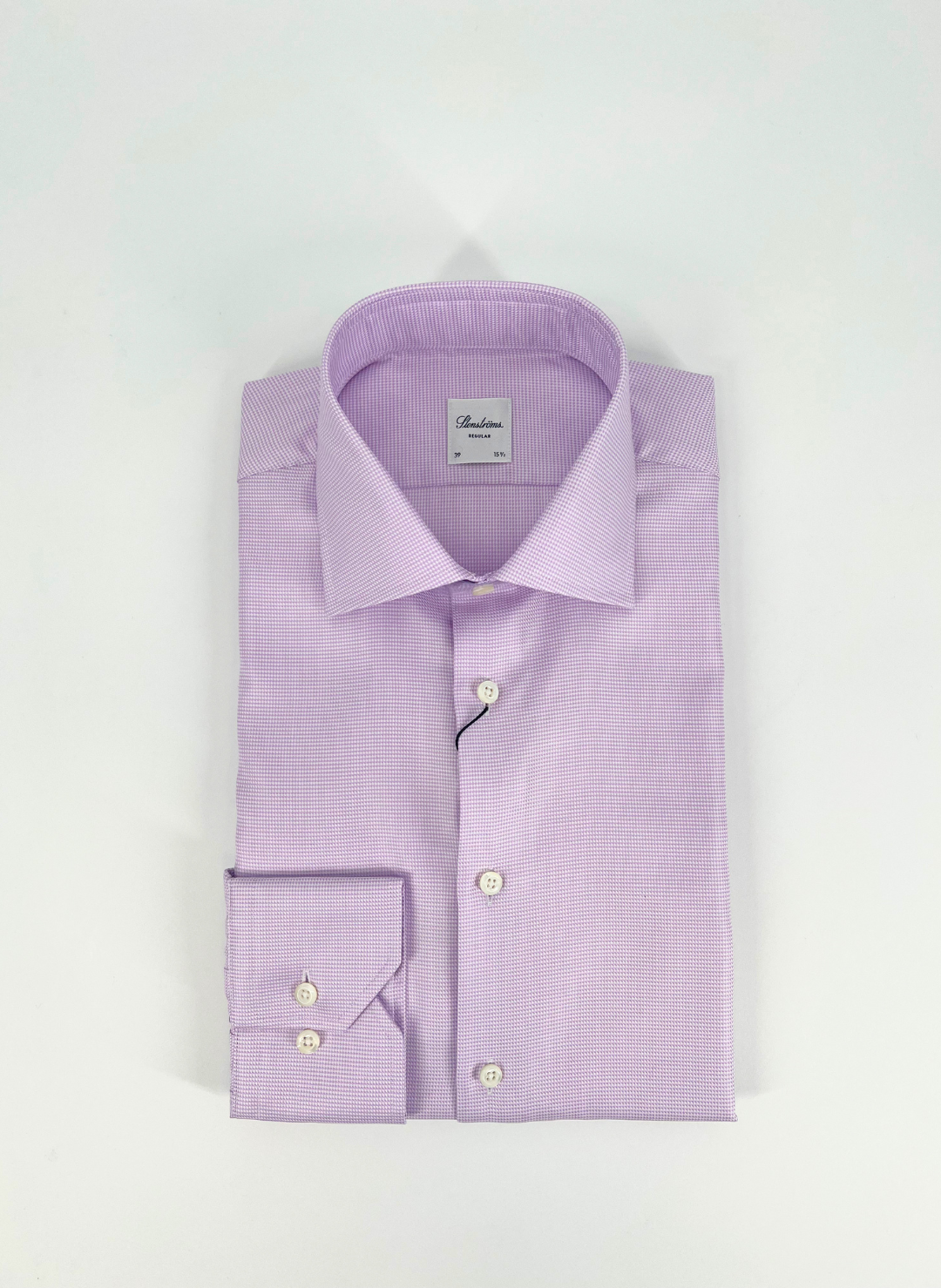 Light Purple Houndstooth Twill Shirt