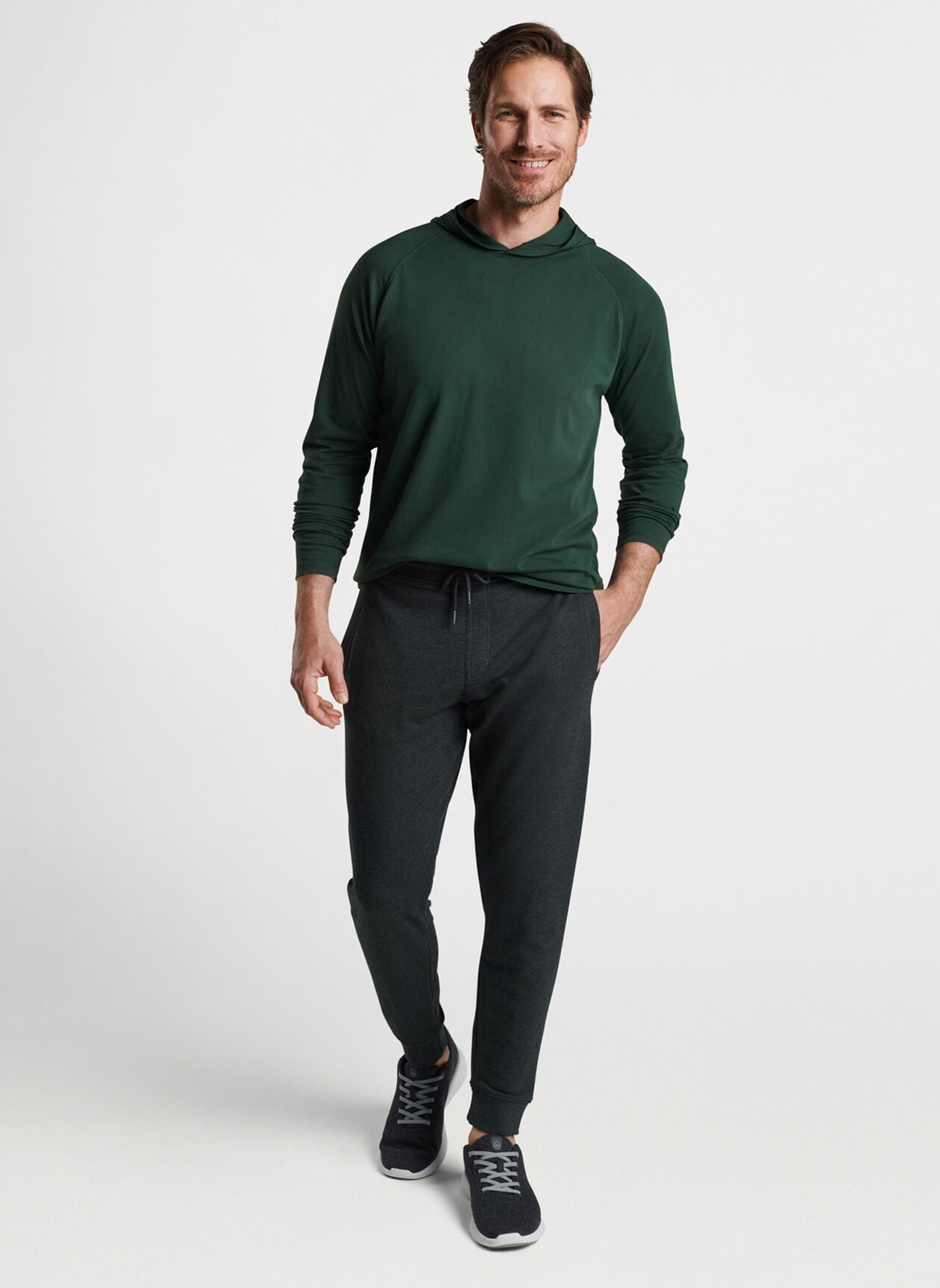 Peter Millar Lava Wash Garment Dyed Jogger In Charcoal The