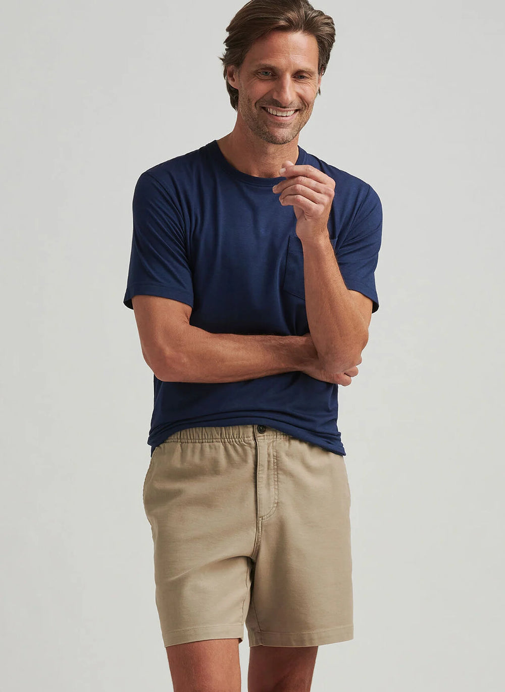 Peter Millar Crown Comfort Short-Sleeve Pocket Tee In Navy