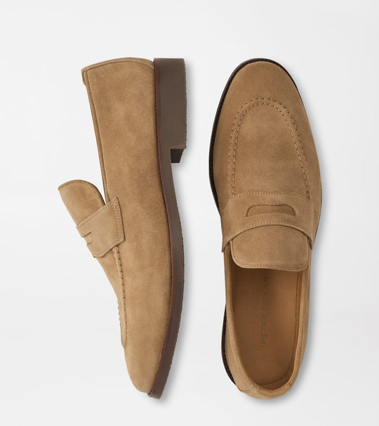 Madison Suede Penny Loafer In Dark Jute
