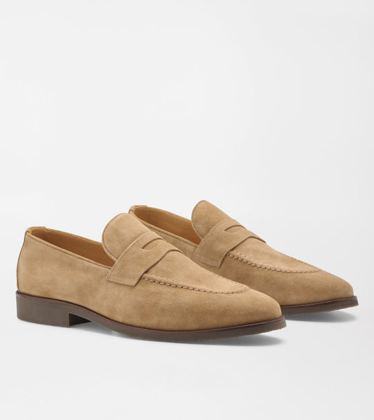 Madison Suede Penny Loafer In Dark Jute
