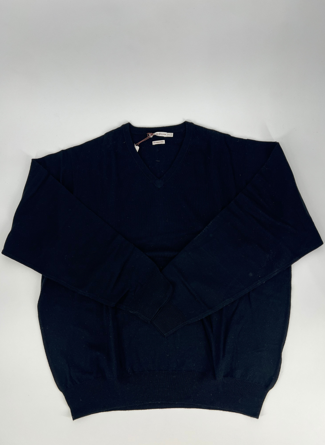 Merino Wool V-Neck Sweater in Black