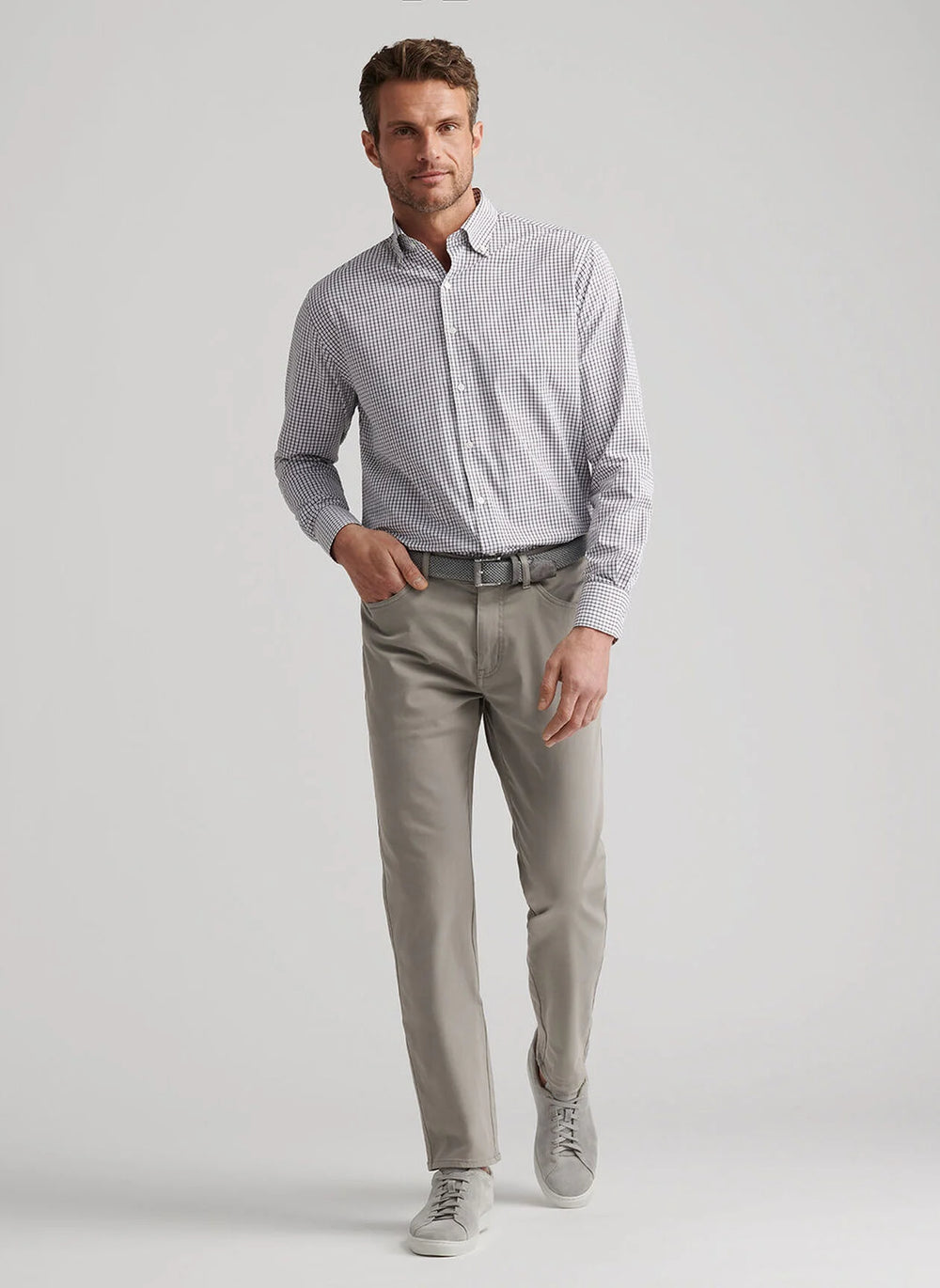 Peter Millar Signature Sateen Five-Pocket Pant In Gale Grey