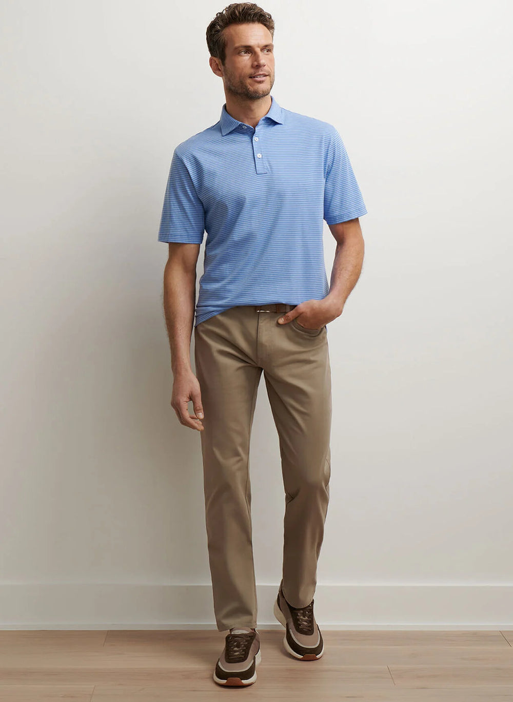Peter Millar Signature Sateen Five-Pocket Pant In Grain