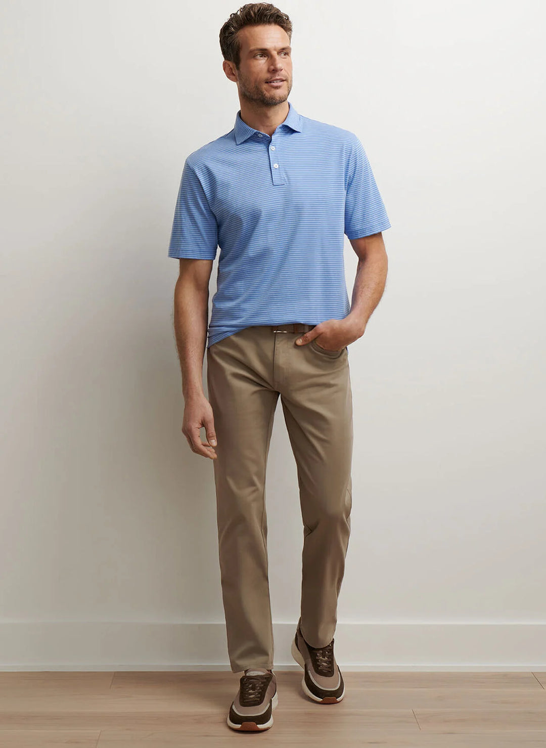 Peter Millar Signature Sateen Five-Pocket Pant In Grain