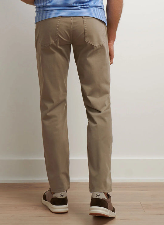 Peter Millar Signature Sateen Five-Pocket Pant In Grain
