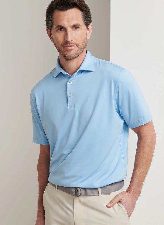 Lonesome Valley Peter Millar Solid Jersey Performance Polo in Cottage Blue