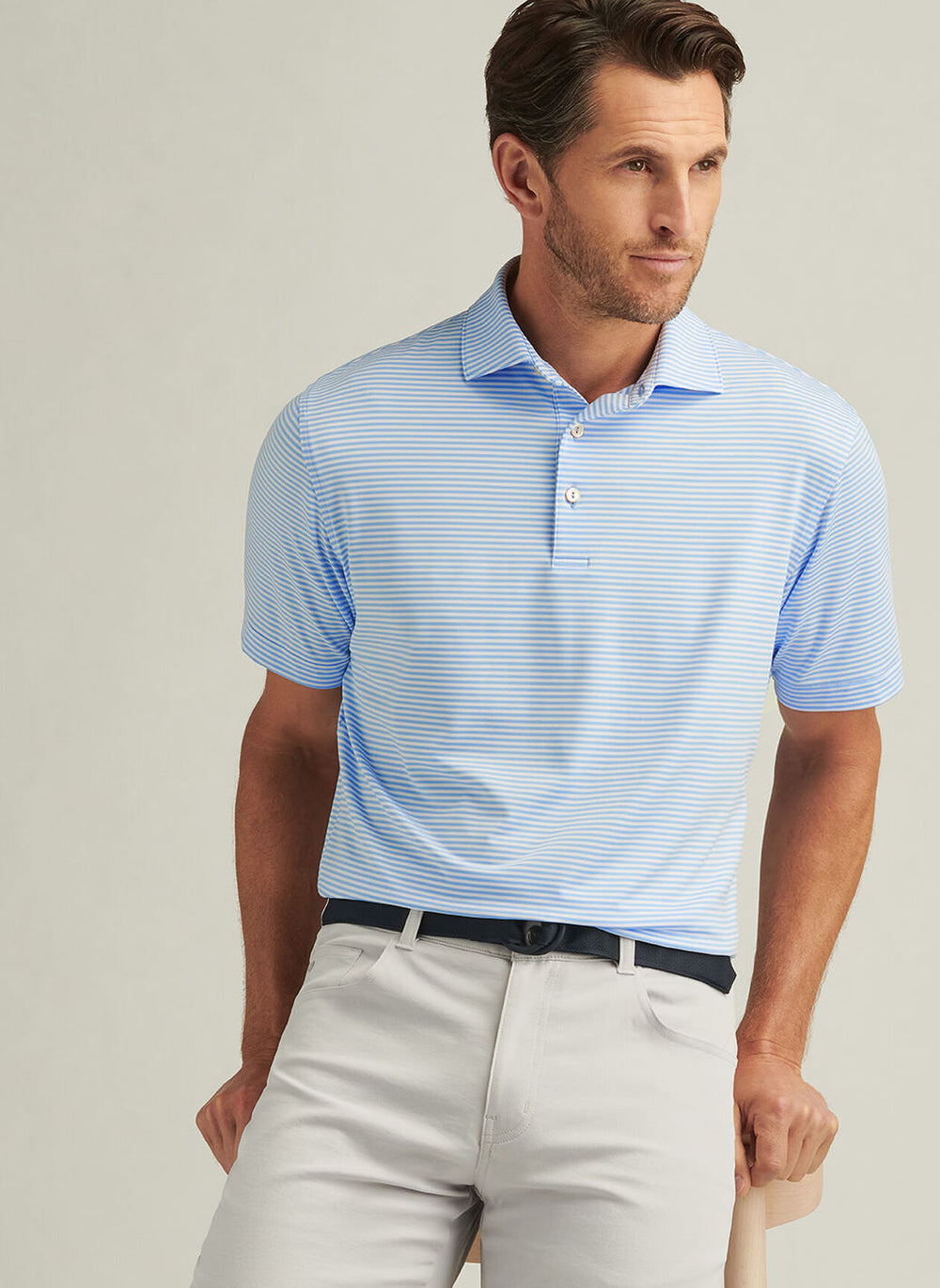 Peter Millar Hales Performance Jersey Polo In Cottage Blue