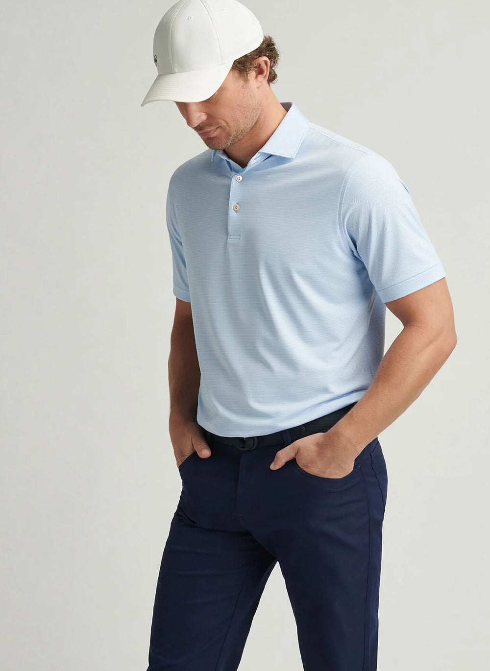 Peter Millar Jubilee Performance Jersey Polo In Cottage Blue