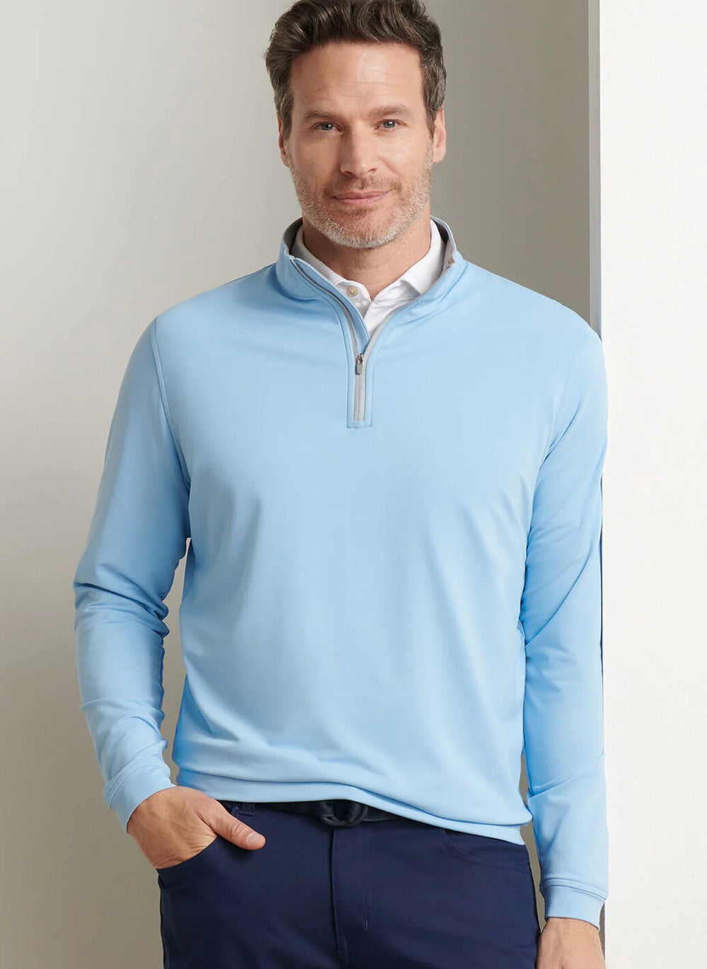 Lonesome Valley Peter Millar Perth Q-Zip in Cottage Blue